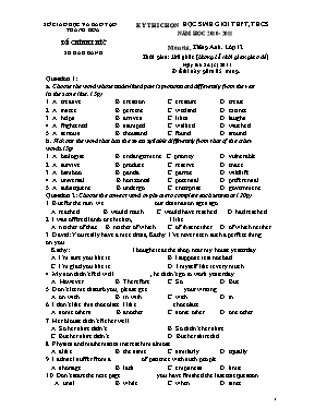Đề thi chọn học sinh giỏi THPT, THCS môn Tiếng Anh Lớp 12 - Năm học 2010-2011 - Sở GD & ĐT Thanh Hóa (Có đáp án)
